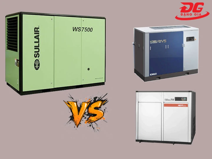 so sánh máy nén khí Sullair vs Hitachi Kobelco