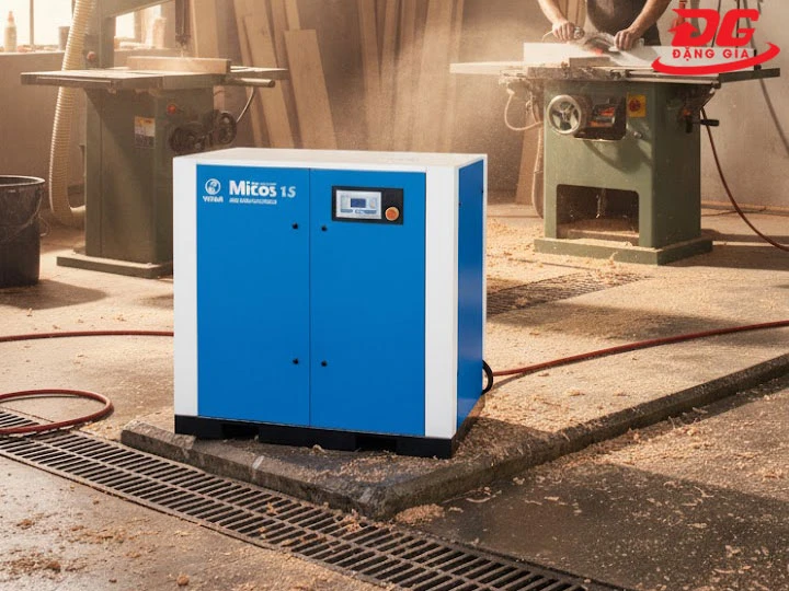 ứng dụng máy Nén Khí Yujin cho xưởng gỗ