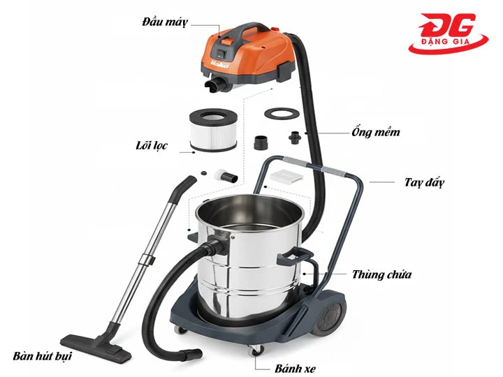 cấu tạo máy hút bụi Hako