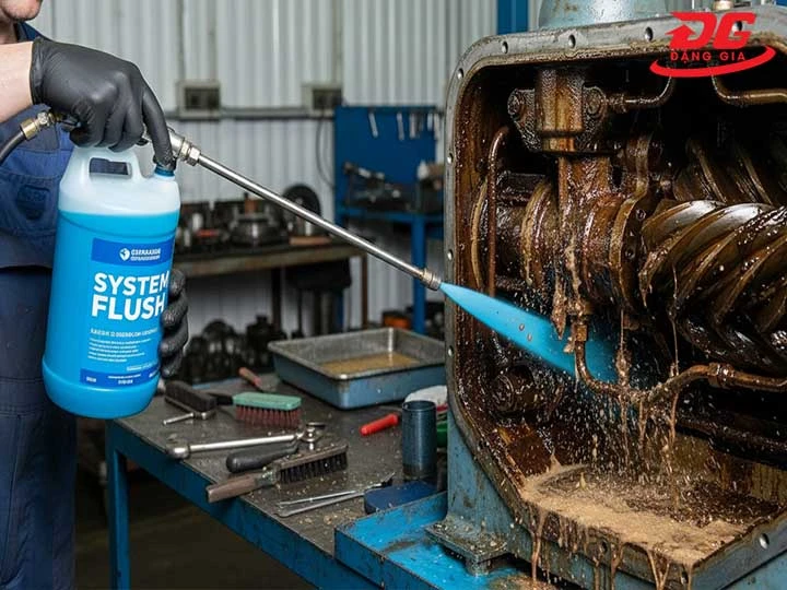 Xử lý máy nén khí bị keo dầu