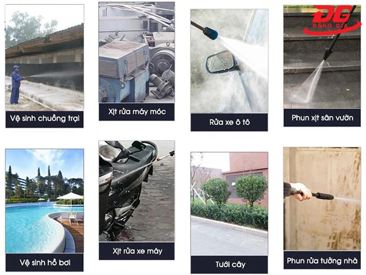 Ứng dụng máy rửa xe JFH