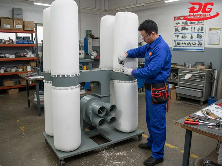 máy hút bụi 4 túi vải cần được Vệ sinh túi lọc định kỳ