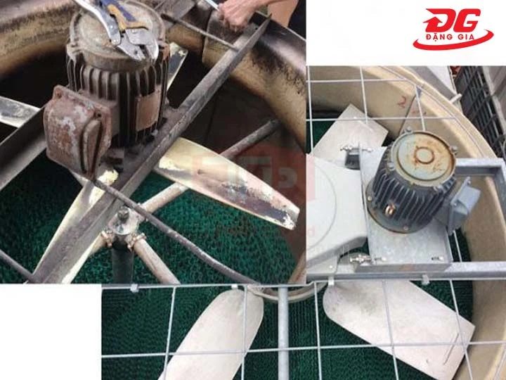 Quạt tháp hoạt động kém, hỏng hóc