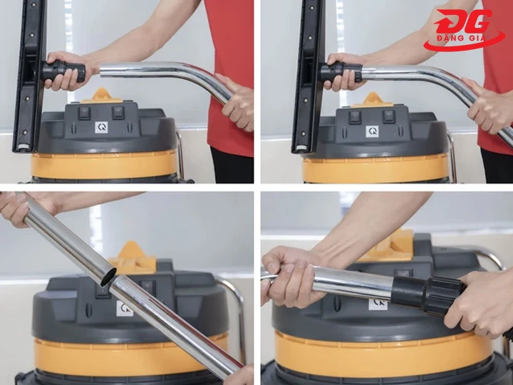 Lắp ống dẫn hướng inox máy hút bụi 30L-70L-80L