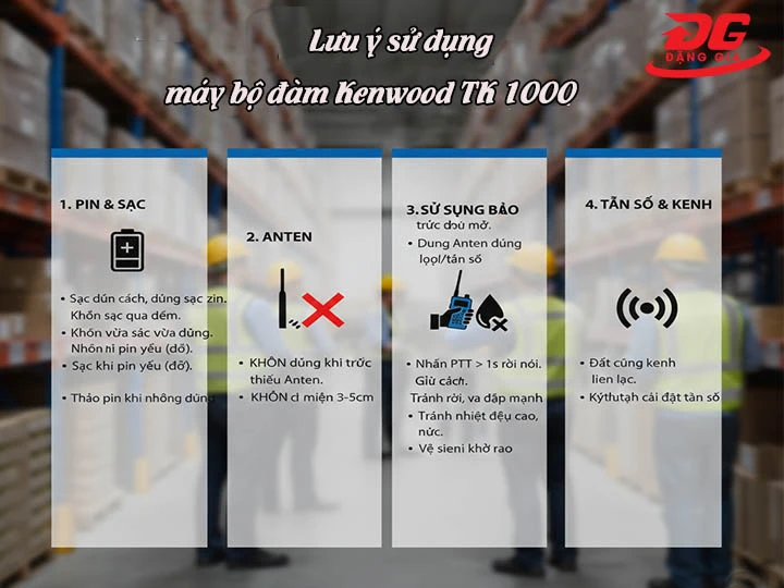 lưu ý sử dụng máy bộ đàm Kenwood TK 1000