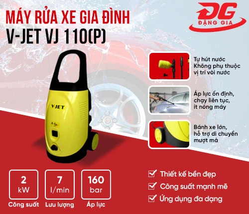 Máy rửa xe mini gia đình V-Jet VJ 110(P) 2