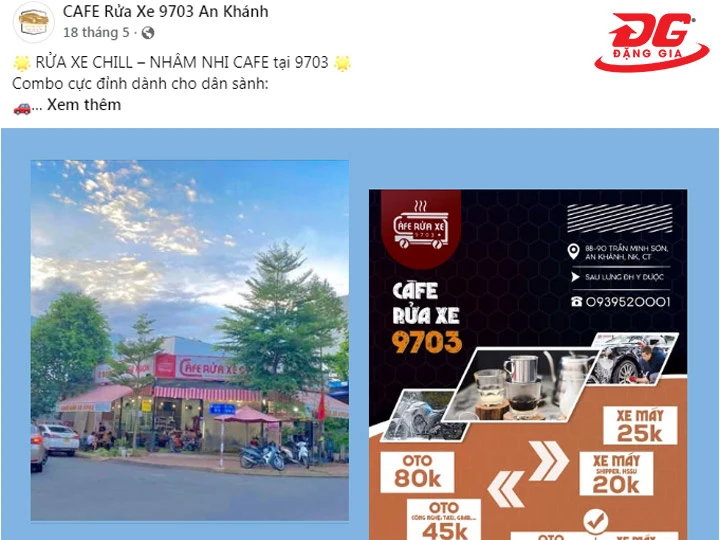 Đẩy mạnh hình ảnh cafe rửa xe