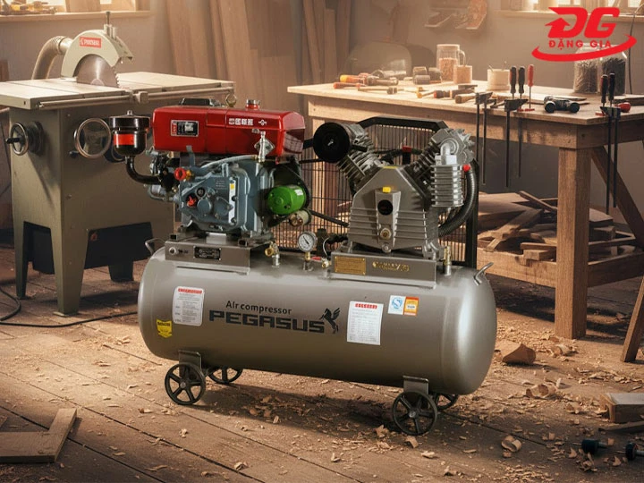 Máy nén khí Pegasus TM W 1.0 8 500L được chế tác công phu