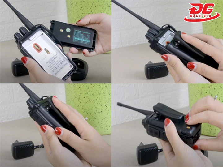 lắp đặt phụ kiện của Bộ đàm Kenwood P802