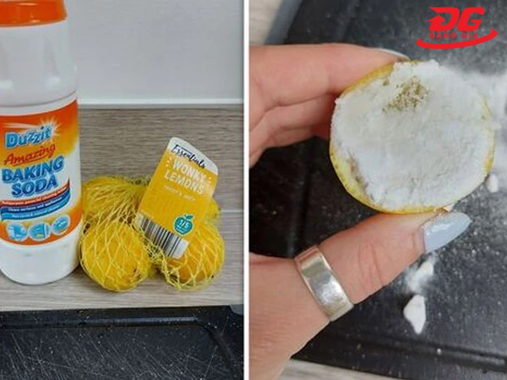 Tẩy cặn canxi trên kính bằng bakingsoda + chanh