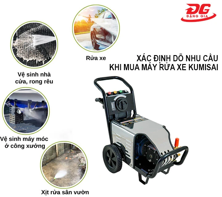 xác định dõ nhu cầu khi mua Máy rửa xe Kumisai 2200PSI