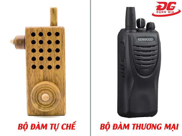 bộ đàm tự chế và bộ đàm thương mại