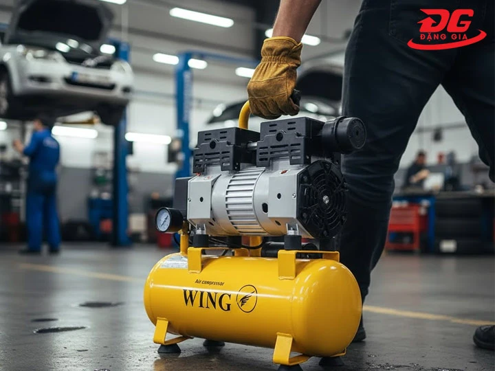 máy nén khí mini 9L nhỏ gọn