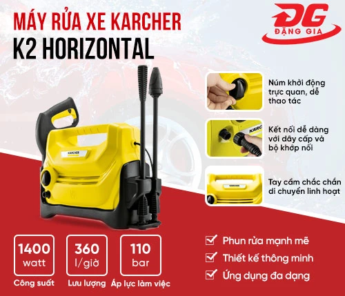 Máy phun rửa áp lực cao Karcher K2 Horizontal 2