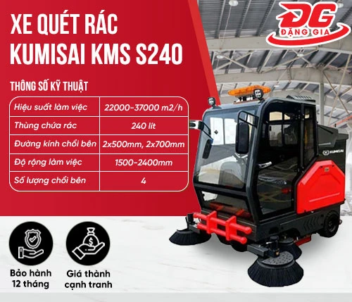 Xe quét rác ngồi lái Kumisai KMS S240 2
