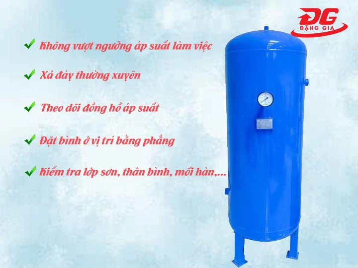 lưu ý sử dụng bình tích khí Pegasus 230L