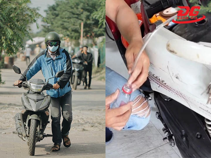 Cách hút xăng xe máy số bằng van xả xăng