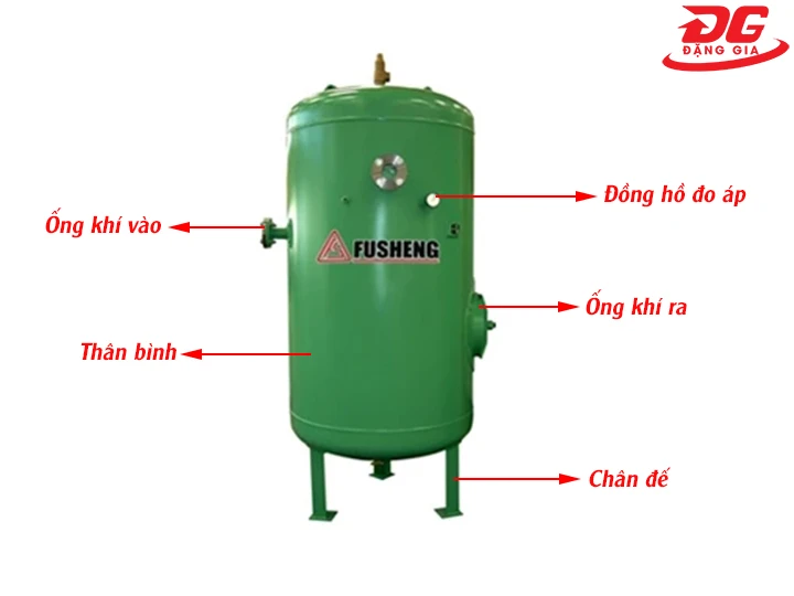 cấu tạo bình chứa khí nén Fusheng 1300L