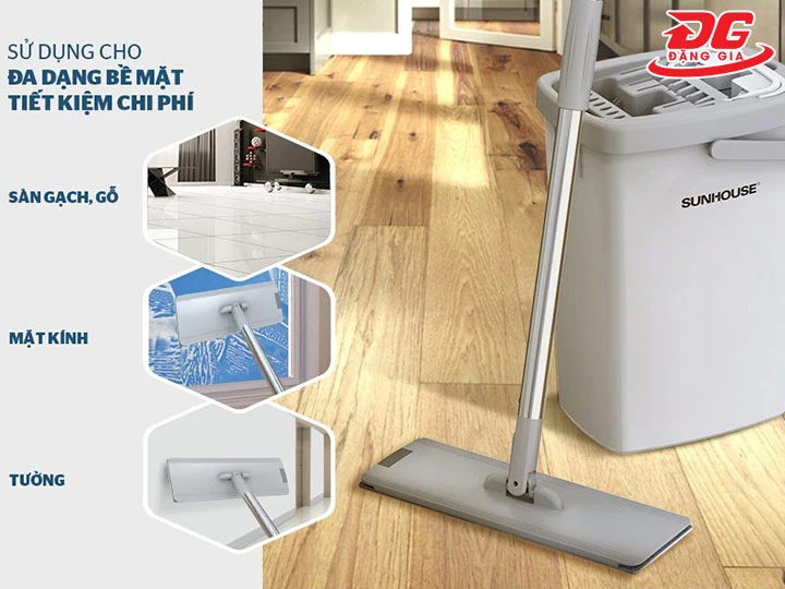 cây lau nhà tự vắt phù hợp mọi bề mặt