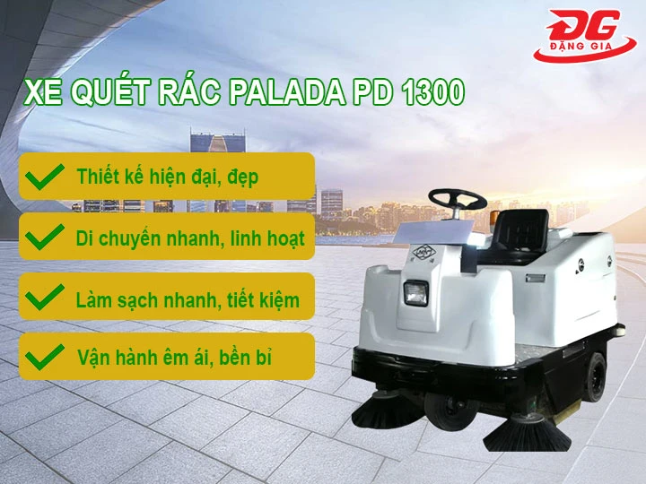 ưu điểm của Xe quét rác công nghiệp Palada PD 1300