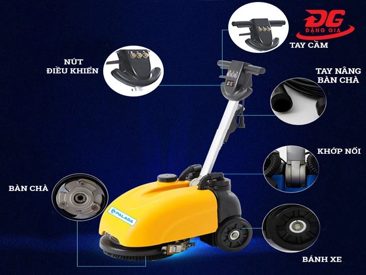 cấu tạo Máy chà sàn liên hợp mini Palada PDT201