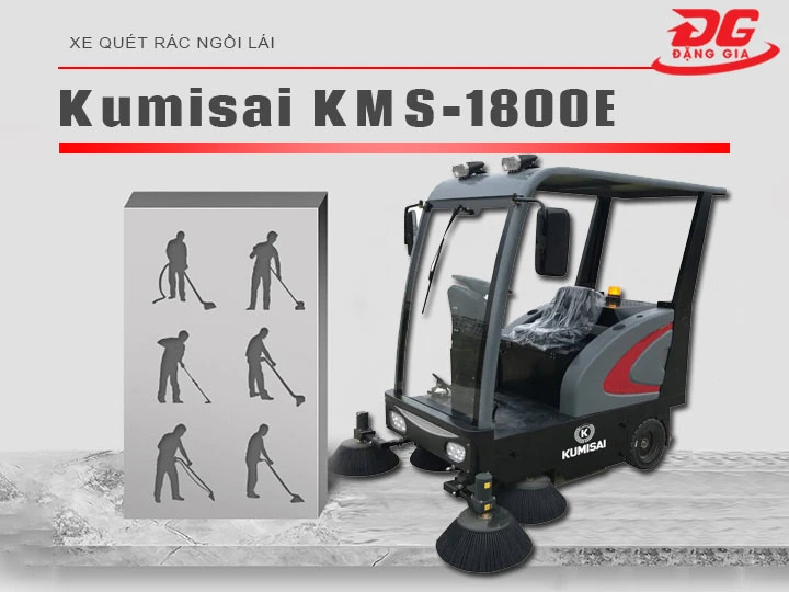 hình ảnh Xe quét rác ngồi lái Kumisai KMS 1800E