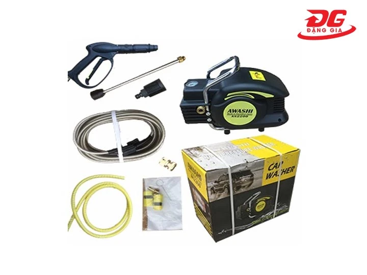 máy rửa xe Awashi nhiều phụ kiện