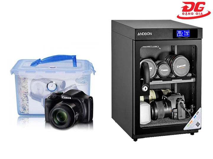 So sánh hộp chống ẩm Nikatei H01 8.5L với tủ chống ẩm