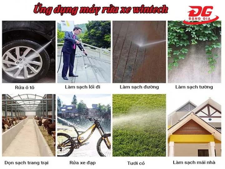 ứng dụng máy rửa xe Wintech