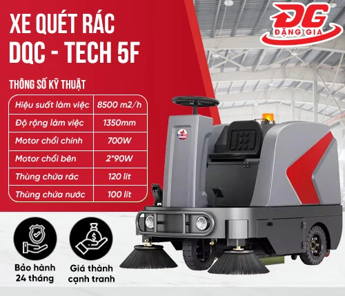 Xe quét rác ngồi lái DQC - Tech 5F 2
