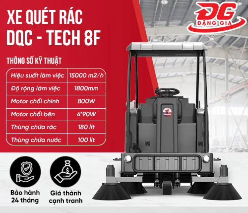Xe quét rác ngồi lái DQC - Tech 8F 2