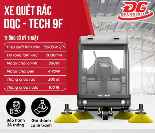 Xe quét rác ngồi lái DQC - Tech 9F 2