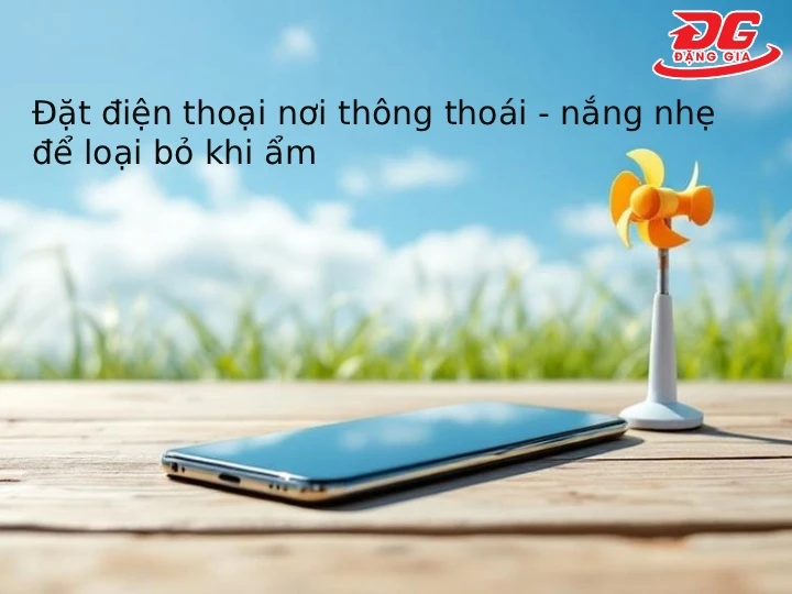 hút ẩm điện thoại nơi thông thoáng