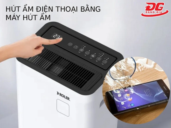 hút ẩm xử lý điện thoại bằng máy hút ẩm