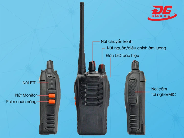 Các nút chức năng trên máy bộ đàm Hytera HP50X