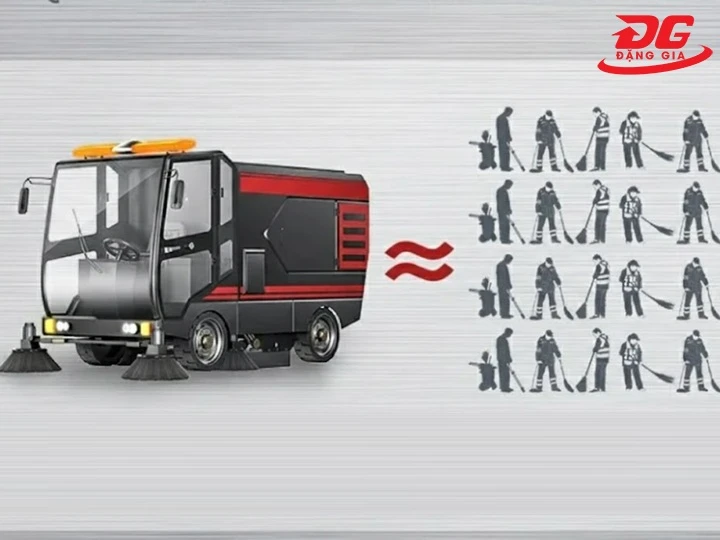 xe quét rác ngồi lái DQC-TECH 14F giúp vệ sinh nhanh