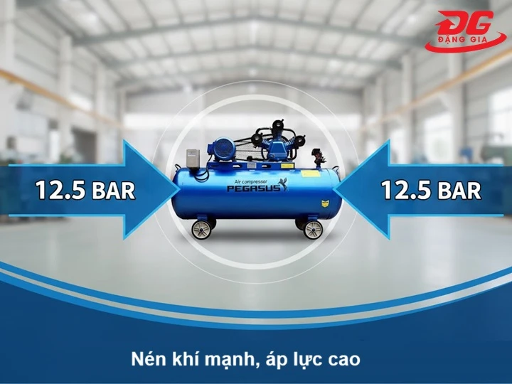 Pegasus TM-W-0.67/12.5-330L có áp lực khí nén cao