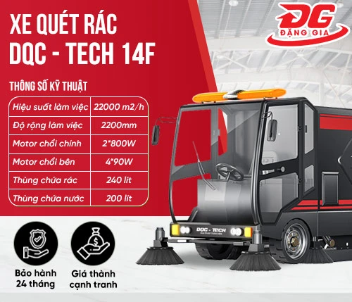 Xe quét rác ngồi lái DQC - Tech 14F 2
