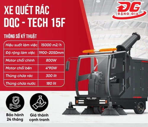 Xe quét rác ngồi lái DQC - Tech 15F 2
