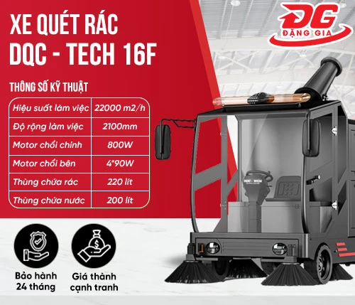 Xe quét rác ngồi lái DQC - Tech 16F 2