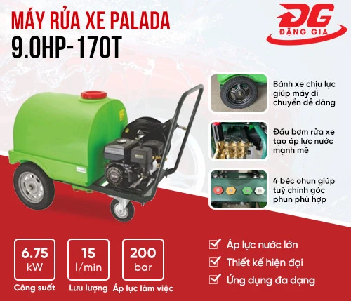 Máy rửa xe ô tô công nghiệp Palada 9.0HP-170T 2
