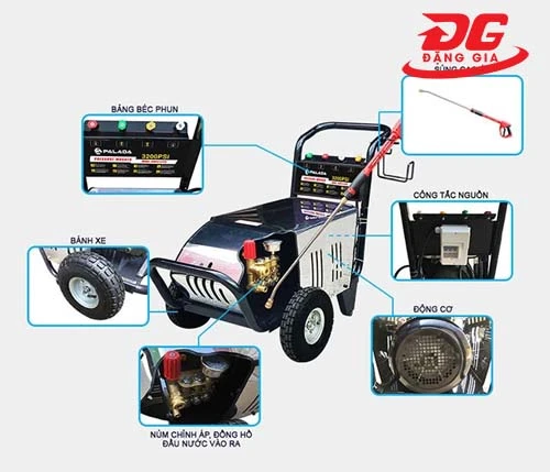 Máy xịt rửa xe ô tô Palada 3200 PSI 5.5KW 2