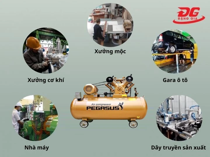 ứng dụng của máy nén khí Pegasus TM-V-1.05/12.5-330L