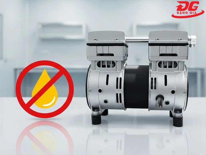 Đầu nén khí không dầu giảm âm Wing OF750 cho khí sạch