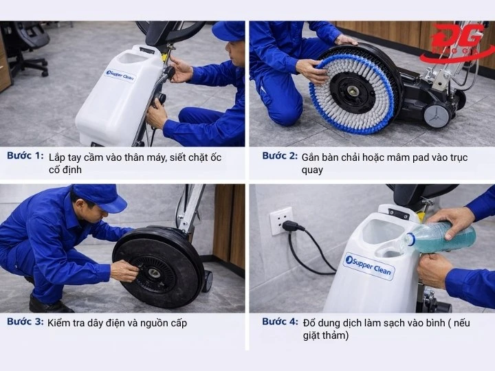 lắp đặt máy chà sàn Supper Clean SC 154A
