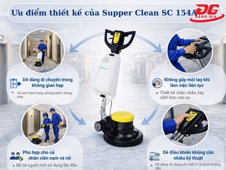 máy chà sàn - thảm công nghiệp Supper Clean SC 154A