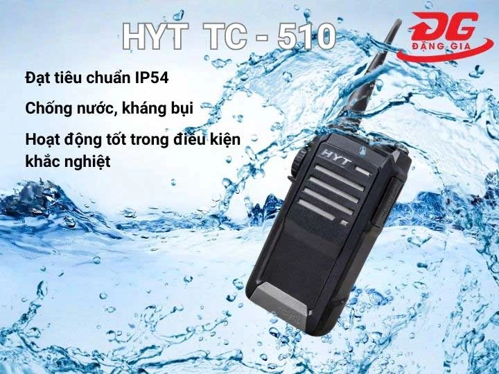 Khả năng chống nước bộ đàm HYT TC-510