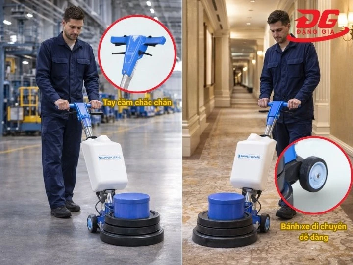 Máy chà sàn tạ Supper Clean SC 17 dễ sử dụng