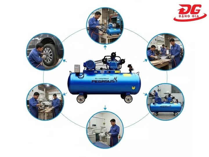 ứng dụng máy nén khí dây đai Pegasus TM-W-2.0/8-500L