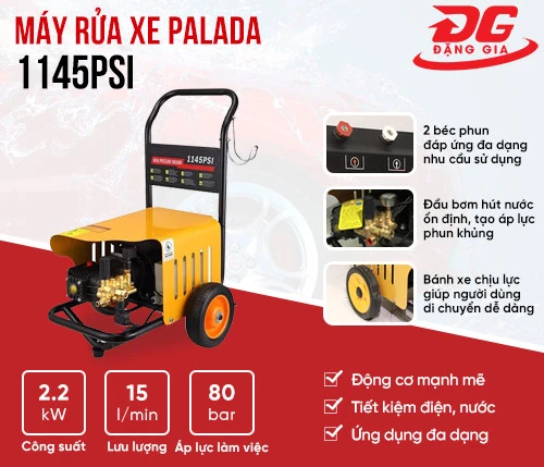 Máy rửa xe ô tô cao áp Palada 1145PSI 2